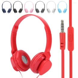 Black Red White Headphone Wired Headphones Over Ear Headsets Stereo Sound Earphone With Mic Game FM Music Earpiece