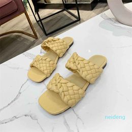 2023 designer women slippers slides sandals summer sexy ladies Flat Sandal woven shoe woman high heels shoes