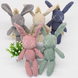 Super cute striped rabbit Stuffed toy key chain pendant rabbit doll cute grab machine doll bag Fashion accessory