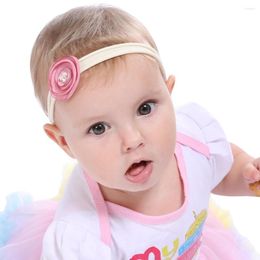 Hair Accessories 5pcs/Lot Nylon Elastic Headband Baby Solid Knot Flower Fabric Hairbow Set Kids Soft HairBands Handmade Girls Accessorie