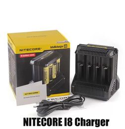 Authentic Nitecore I8 Charger Digicharger Intelligent 8 Slots Fast Charge for IMR 16340 18650 14500 18500 26650 18350 26500 Universal Li-ion Battery US UK EU Plug