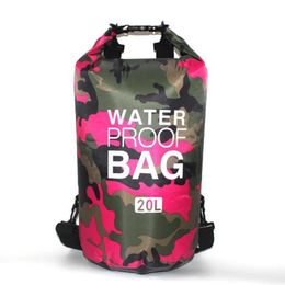 Pacote de bolsa à prova d'água de camuflagem bolsa de armazenamento de natação ao ar livre Saco de rafting saco de caiaques drifting rio Saco de trekking 2L a 30L