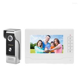 Video Door Phones 7 Inch Wireless/WiFi Smart IP Phone Intercom System With IR Wired Doorbell Camera Support Remote Unlock