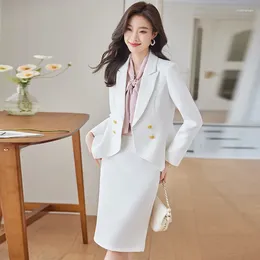 Two Piece Dress Autumn Winter High Quality Fabric Women Business Suits With Skirt And Jackets Coat Uniform Styles Ladies Professional Blazer