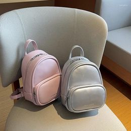 School Bags Fashion Small Women Mini PU Leather Backpack Cute Solid Color Ladies Girls Casual Handbag Soft Female