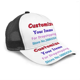 Ball Caps 3D Customised Image Summer Mesh Baseball Men Women Hats Adjustable Unisex Outdoor Beach Snapback Wholesale Drop