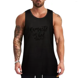 Men's Tank Tops Namaste In Bed Funny Typography Quote Top Cotton T-shirts Man Sleeveless Vests