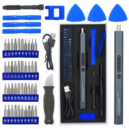 Electric Screwdriver WOZOBUY electric screwdriver 50 in 1 set with Ctype charging and repair tool suitable for smartphones toys PCs 230410