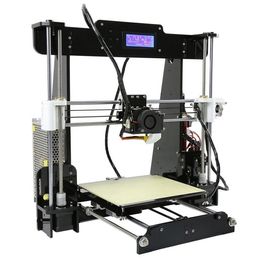 Freeshipping Big Size 220*220*240mm High Quality Precision Reprap Prusai3 DIY 3D Printer Kit with Filament 8GB SD card & LCD Jeenu