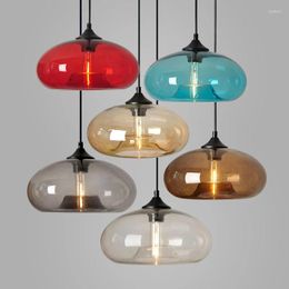 Pendant Lamps Modern Art Deco Colourful Glass E27 Hanging Lamp Cord Restaurant Living Room Chandelier Kitchen Bar Cafe Ceiling Lighting
