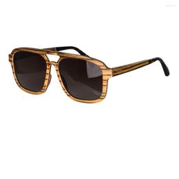 Sunglasses SHINU Brand Designer Wooden For Men In Large Size Polarized Glasses Husban Ebony Zebra Wood Eyewear Shades