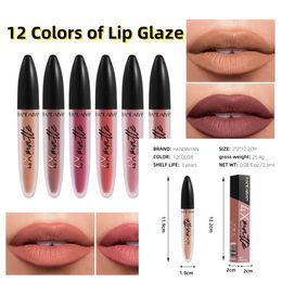 12 Colours Nude Matte Velvet Lip Gloss Waterproof Lasting Matte Liquid Lipstick Non-stick Lip Glaze Woman Makeup Lips Cosmetics