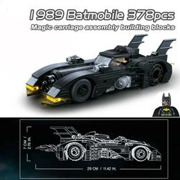 Other Toys Super Heroes Series Batmobile Building Blocks 1989 Classic Bat Chariot Car Model Bricks Toys For Children Boys Christmas Gifts 231116