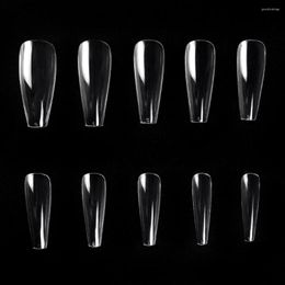 False Nails KADS 500pcs Nail Tips No Crease Full Cover Stiletto Coffin Fake Long Square Trapezoid Supplies For Professionals