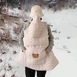 Blankets Korean style autumn winter baby stroller blanket cartoon thickened warm sleeping bag childrens belt 231120