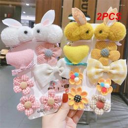 Hair Accessories 2PCS Zodiac Sign Design Cute And Handmade Flower Hairpin For Children Baby Fabric