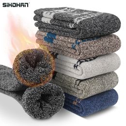 Mens Socks 5 Pairs Merino Wool Thick Winter Hiking Warm Breathable Crew Snow Boot for Outdoor Home 231120