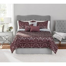 Bedding sets 7Piece Purple Damask Jacquard Comforter Set King Quilt Cover Bedroom Bed Sets 231121