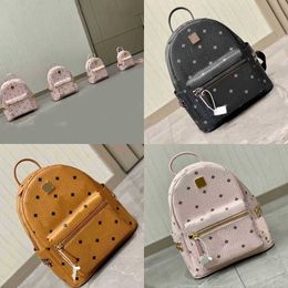 5 sizes Backpack Designer bags rivet Women Luxury Bookbags leather All-match classic print Large Capacity Multifunction Schoolbag 220905