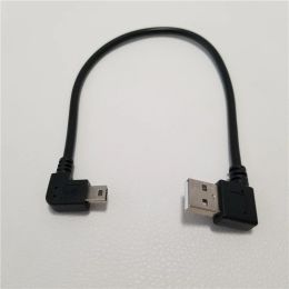 10pcs/lot 90 Degree Right Angle USB 2.0 To Left Mini Male To Male Connector USB Cable 25cm