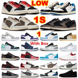 1S Low Olive Canary Yellow Fragment Basketball Shoes 1 TS Reverse Mocha Black Phantom Midnight Navy Ice Cream Guava All Star White Wolf Grey Shadow Sneakers With Box