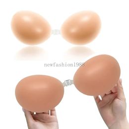 Women Adhesive Bra Reusable Strapless Self Silicone Push-up Invisible Sticky Bras A B C D Cup for Backless Dress Wedding Supplies 0.6cm thickness