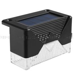 2 LED Solar Lamps Deck Lights IP65 Waterproof Outdoor Garden Patio Stairs Steps Fence Wall Lamp for Step Pathway Walkway Villa Pilot LL