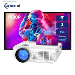 Projectors Q5 MINI Portable Projector Home Entertainment Theatre WIFI Sync HD 1080P Bluetooth Projector Movie LED Video Cinema Projector Q231128
