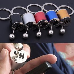 Keychains Ly Key Chain Ring Fob Keyring Creative Car 6 Speed Gearbox Gear Shift Racing Tuning Model Keychain