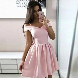 Satin Short Homecoming Dresses V-Neck Cocktail Formal Occasion Cocktail Prom Party Graudation Gowns HD1023