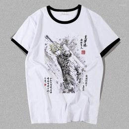 Magliette da uomo Anime Final Fantasy VII Remake Cloud Strife Cosplay T-shirt Camicia estiva in cotone a maniche corte Uomo Donna Magliette Top