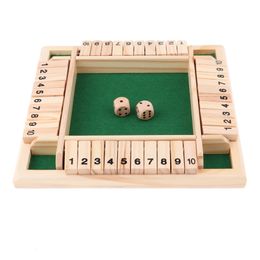 Sports Toys Deluxe Four Sided 10 Numbers Shut The Box Board Game Set Dice Party Club Drinking Games for Adults Families 231129