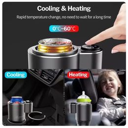 Mug Hooks Upgraded Car Heating Cooling Cup 2-in-1 Car Office Home Driving Cup Warmer Cooler Smart Mug Holder Tumbler Car Accessories 231129