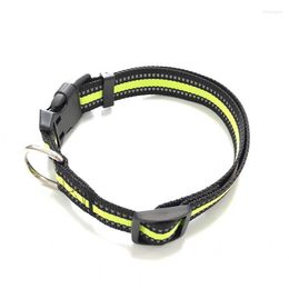Dog Collars Fashion Reflective Strip Collar Nylon Adjustable Webbing Pet For Large Medium And Small Dogs Supplies