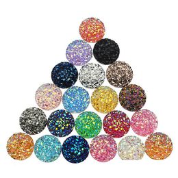 Other 200Pcs 812Mm Flatback Resin Druzy Round Cabochons Cameo For Charms Pendant Bracelet Jewelry Diy Making Accessory Findings Drop Dhyjk