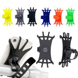 Bicycle Motorcycles Mobile Phone Holders 360° Rotation Silicon Phones Bike GPS Mounts Stand For Handlebar Handle Bar Scooter Pram Cradle Support iPhone 14 13 12 Pro