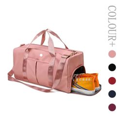 LL Duffel Bag Multifuncional Nylon Secret Storage Yoga Gym Grande Unisex Travel impermeável Casual Beach Exercise Bagagens Bags 15 Cores