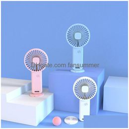 Usb Gadgets Handheld Mini Fan Portable Pocket Hand Held Fans Rechargeable 3 Speed Personal Desk For Student Home Office Summer Drop Dhxkr