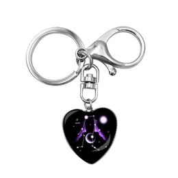 Key Rings Twee Constell Heart Horoscope Sign Charm Keychain Holders Bag Hangs Women Men Fashion Jewelry Will And Sandy Drop Delivery Dhdr1
