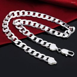 Chains Men's 925 Sterling Silver Italian Cuban Curb Chain Necklaces For Men Women Solid Figaro Layering Necklace SC289