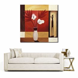 Modern Hand Painted Abstract Canvas Art Red Hearld I Oil Painting Home Decor for Bedroom