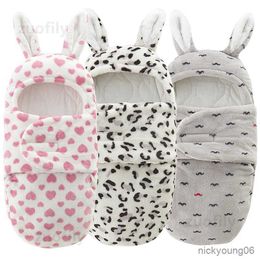 Sleeping Bags Soft Newborn Baby Wrap Blankets Bag Envelope For Cotton inside Thicken Fleabag for baby 0-3Month R230614