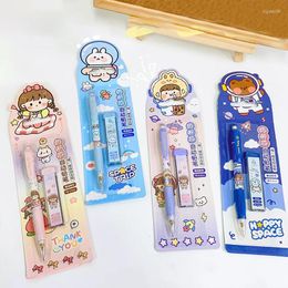 Cartoon Mechanical Pencils With Refills Kawaii Automatic Press Pens Kids Gifts Korean Stationery School Office Supplies