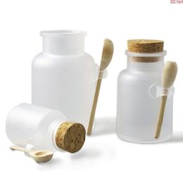 12 x Empty 100g 200g 300g 500g Powder Plastic Bottle 100G Bath Salt Jar with Wood Cork & Wooden Spoongood Gtrfe