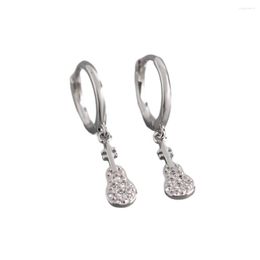 Hoop Earrings 2 Pieces Guitar Unisex Stylish Shiny Zircon Jewelry Fashion Accessory Trendy Style Ear Clip For Wedding