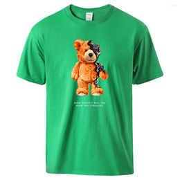 Men's T Shirts Teddy Bear Show You What I Am Really Look Like Tshirts Man Soft Breathable Shirt Cotton Tide Streetwear Basic Fashion