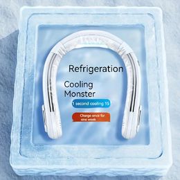 Sports Refrigeration Hanging Neck Fan With Built-in Lithium Battery For Long-lasting Battery Life, Safe, No Hair Clipping, Mute, And No Disturbing Portable Summer Silent
