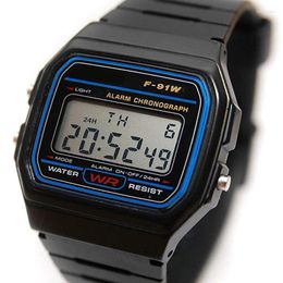 Wristwatches F91W Digital Watches For Men Women LED Electronic Wristwatch Waterproof Sports Military Watch Female Clock Relojes Digitales