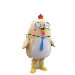 Yellow Chicken Mascot Costume High Quality Cartoon Character Outfits Suit Unisex Adults Outfit Birthday Christmas Carnival Fancy Dress