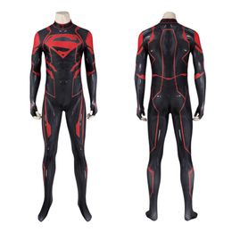 New Red Superhero Cosplay Costume Disguise Man Zentai Suit Cool Boy Elastic Superhero Masqurade Costume Outfit for Mancosplay